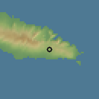Shaded relief of the 59 km around Salesatele, drawn from the GMTED2010 grid