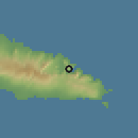 Shaded relief of the 59 km around Salimu, drawn from the GMTED2010 grid
