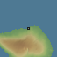 Shaded relief of the 60 km around Samauga, drawn from the GMTED2010 grid
