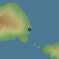 Shaded relief of the 59 km around Sapapalii, drawn from the GMTED2010 grid