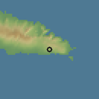Shaded relief of the 59 km around Sapoe, drawn from the GMTED2010 grid