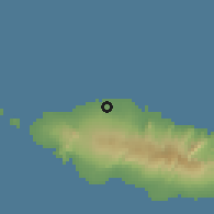 Shaded relief of the 59 km around Sapulu, drawn from the GMTED2010 grid
