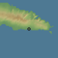 Shaded relief of the 59 km around Satalo, drawn from the GMTED2010 grid