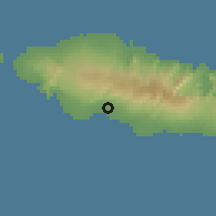 Shaded relief of the 59 km around Sataoa Tai, drawn from the GMTED2010 grid