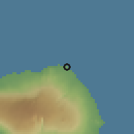 Shaded relief of the 60 km around Satoalepai, drawn from the GMTED2010 grid