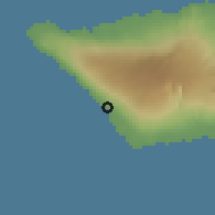 Shaded relief of the 59 km around Satuiatua, drawn from the GMTED2010 grid