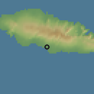 Shaded relief of the 59 km around Siumu, drawn from the GMTED2010 grid