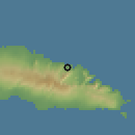 Shaded relief of the 59 km around Solosolo, drawn from the GMTED2010 grid