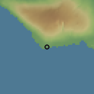 Shaded relief of the 59 km around Taga, drawn from the GMTED2010 grid