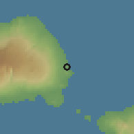 Shaded relief of the 59 km around Fagaee, drawn from the GMTED2010 grid