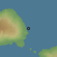 Shaded relief of the 59 km around Tapueleele, drawn from the GMTED2010 grid