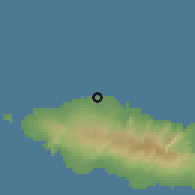 Shaded relief of the 59 km around Tufulele, drawn from the GMTED2010 grid
