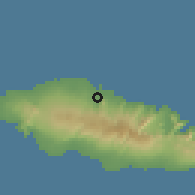Shaded relief of the 59 km around Tulaele, drawn from the GMTED2010 grid