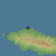 Shaded relief of the 59 km around Utualii, drawn from the GMTED2010 grid