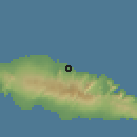 Shaded relief of the 59 km around Fagalii, drawn from the GMTED2010 grid