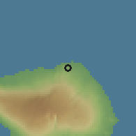 Shaded relief of the 60 km around Vaipouli, drawn from the GMTED2010 grid