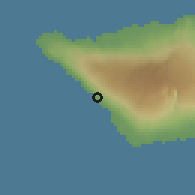 Shaded relief of the 59 km around Vaipua, drawn from the GMTED2010 grid