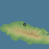 Shaded relief of the 59 km around Vaitele, drawn from the GMTED2010 grid