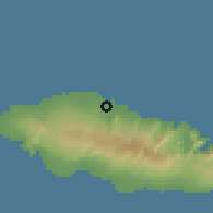 Shaded relief of the 59 km around Vaiusu, drawn from the GMTED2010 grid