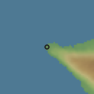 Shaded relief of the 60 km around Vaotupua, drawn from the GMTED2010 grid