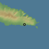 Shaded relief of the 59 km around Vavau, drawn from the GMTED2010 grid