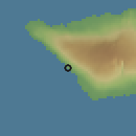 Shaded relief of the 59 km around Faiaai, drawn from the GMTED2010 grid