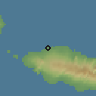 Shaded relief of the 59 km around Faleasiu, drawn from the GMTED2010 grid