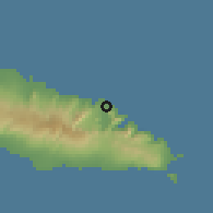Shaded relief of the 59 km around Falefa, drawn from the GMTED2010 grid