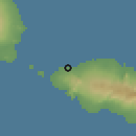 Shaded relief of the 59 km around Faleolo, drawn from the GMTED2010 grid