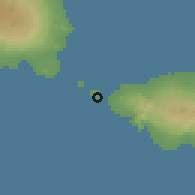 Shaded relief of the 59 km around Faleu, drawn from the GMTED2010 grid