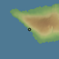 Shaded relief of the 59 km around Fogasavaii, drawn from the GMTED2010 grid