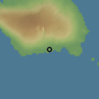 Shaded relief of the 59 km around Gautavai, drawn from the GMTED2010 grid
