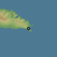 Shaded relief of the 59 km around Lalomanu, drawn from the GMTED2010 grid