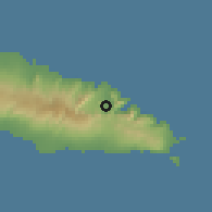 Shaded relief of the 59 km around Lalomauga, drawn from the GMTED2010 grid