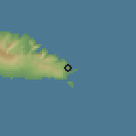 Shaded relief of the 59 km around Amaile, drawn from the GMTED2010 grid