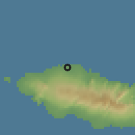 Shaded relief of the 59 km around Leauvaa, drawn from the GMTED2010 grid