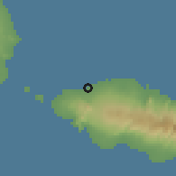 Shaded relief of the 59 km around Leulumoega, drawn from the GMTED2010 grid