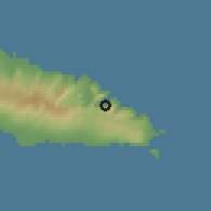 Shaded relief of the 59 km around Lona, drawn from the GMTED2010 grid