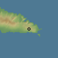 Shaded relief of the 59 km around Lotofaga, drawn from the GMTED2010 grid