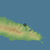 Shaded relief of the 59 km around Lufilufi, drawn from the GMTED2010 grid
