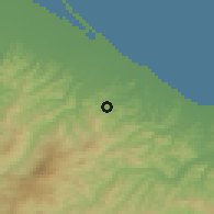 Shaded relief of the 52 km around Serravalle, drawn from the GMTED2010 grid