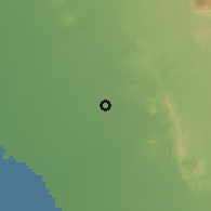 Shaded relief of the 59 km around Abū 'Arīs, drawn from the GMTED2010 grid