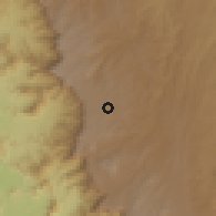 Shaded relief of the 59 km around an-Nimāş, drawn from the GMTED2010 grid