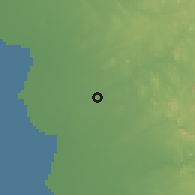 Shaded relief of the 59 km around aş-Şahwah, drawn from the GMTED2010 grid