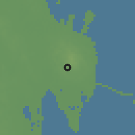 Shaded relief of the 57 km around az̨-Z̨ahrān, drawn from the GMTED2010 grid