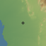 Shaded relief of the 59 km around Ah̨ad al-Masārih̨ah, drawn from the GMTED2010 grid