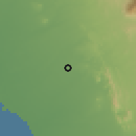 Shaded relief of the 59 km around H̨ākimah, drawn from the GMTED2010 grid