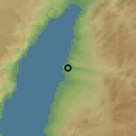 Shaded relief of the 56 km around H̨aql, drawn from the GMTED2010 grid