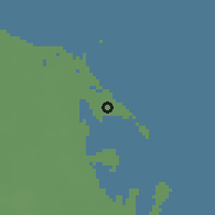 Shaded relief of the 57 km around Rah̨īmah, drawn from the GMTED2010 grid