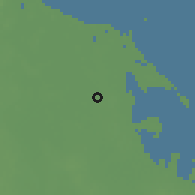 Shaded relief of the 57 km around Umm as-Sāhik, drawn from the GMTED2010 grid